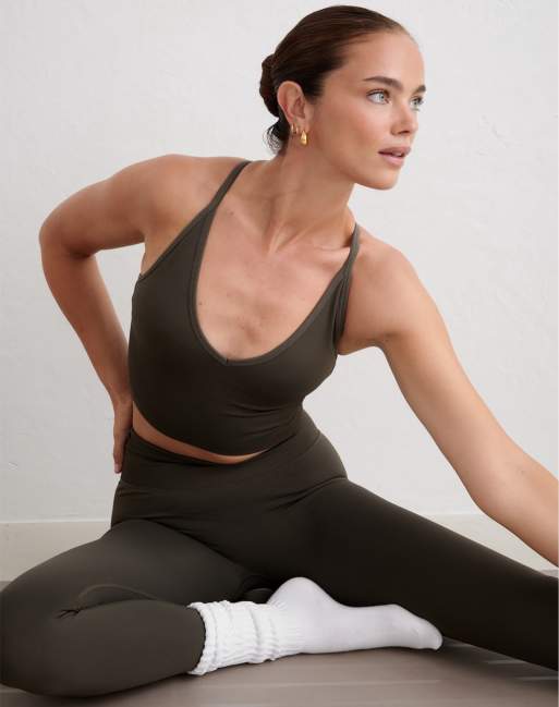 Aim'n Dark ivy shape seamless cross back bralette in dark ivy, 4 of 4