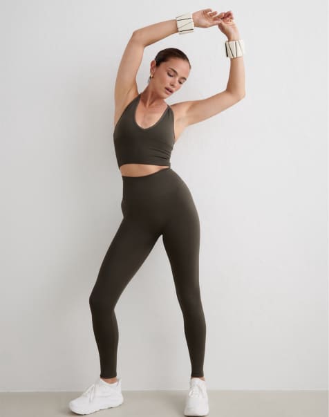 Aim'n Dark ivy shape seamless petite tights in dark ivy - view 1