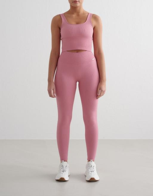 Aim'n Desert rose ribbed seamless shaping bralette and bottoms