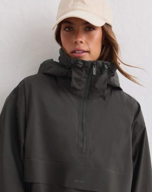 Aim'n donker olijfgroene stretch anorak in donker olijfgroen, 4 van 4