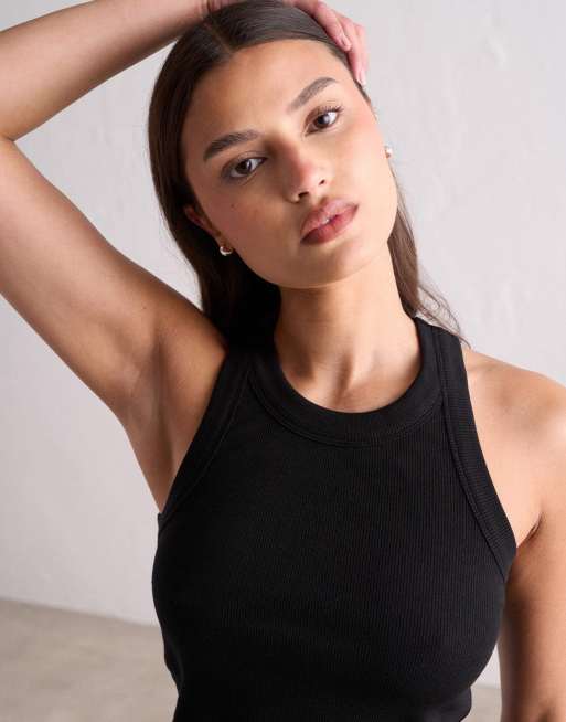 Aim'n – Ease – Geripptes Tanktop in Schwarz, 2 von 4