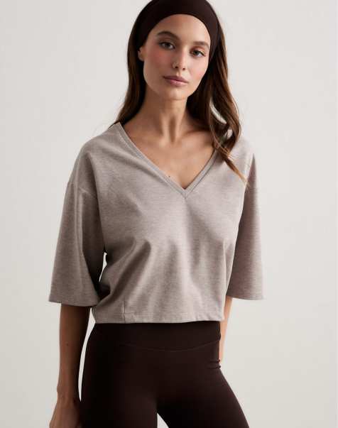 Aim'n Espresso melange elevated t-shirt in espresso melange - view 1