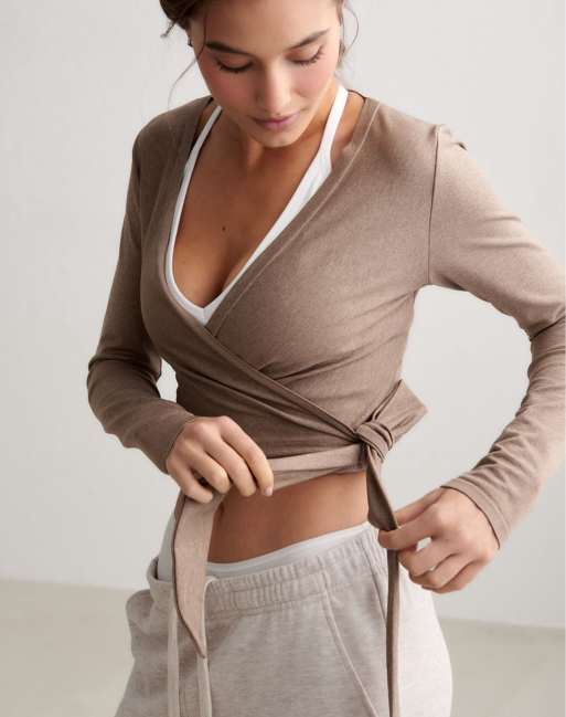 Aim'n Espresso melange shape seamless wrap long sleeve, 3 of 4