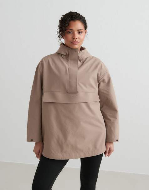 Aim'n Espresso waterproof oversized anorak in brown