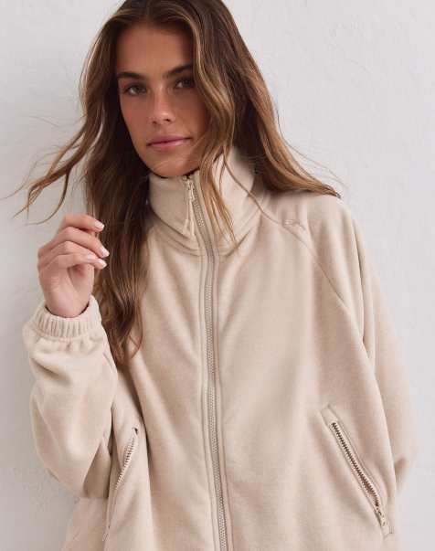 Aim'n Fleece-Reißverschlussjacke in Sand - view 1