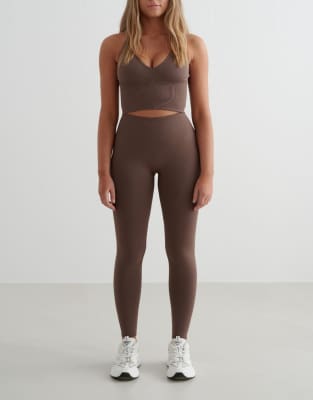 Aim'n - Formende, nahtlose Leggings in Macchiato-Braun