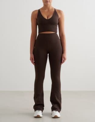Aim'n - Formende, nahtlose Schlagleggings in Schokobraun-Brown