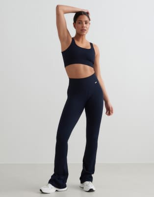 Aim'n - Gerippte, nahtlose Leggings in Marineblau