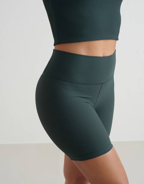 Aim'n – Gerippte Performance-Shorts in Midilänge in Smaragdgrün - view 1