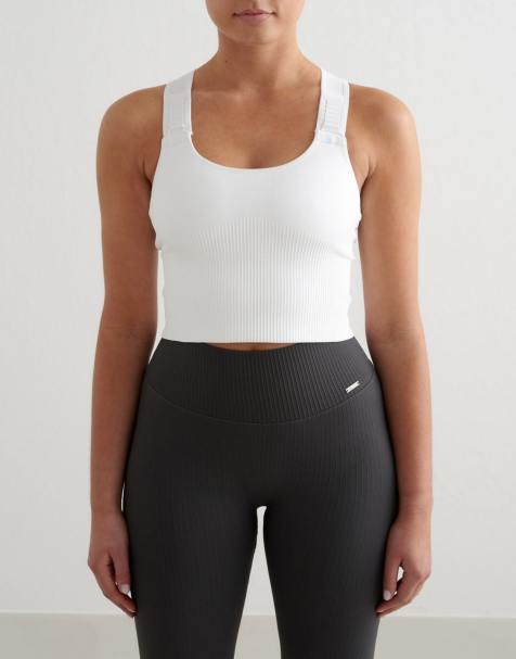 Aim'n – Geripptes, nahtloses Bustier mit starker Stützfunktion in Weiß - view 1