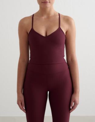 Aim'n - Geripptes Performance-Bustier in Kirschrot