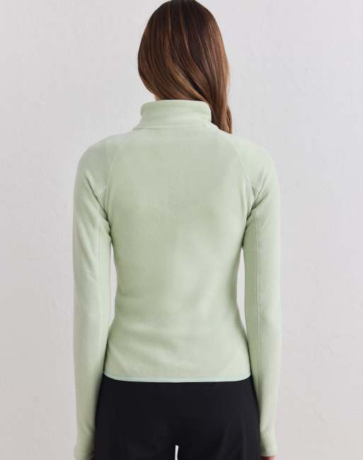 Aim'n giacca in pile elasticizzato con zip, pistacchio, 2 di 4