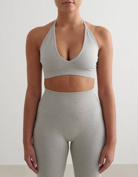Aim'n Grey melange shape seamless cross back bra in grey - view 1