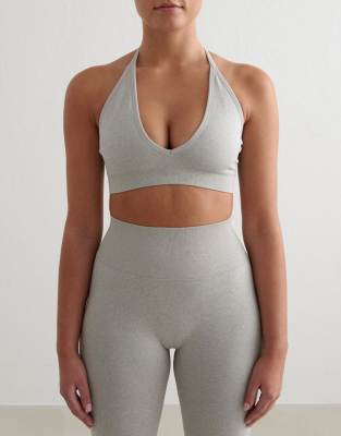 Aim’n Grey melange shape seamless cross back bra