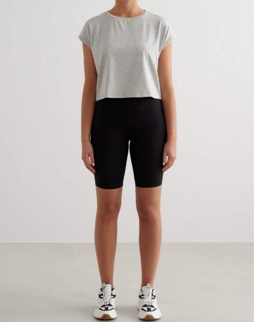 Aim'n Grey melange soft basic roll sleeve top, 2 of 4