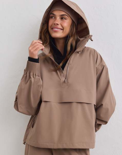 Aim'n Hazelnut waterproof stretch anorak in hazelnut - view 1