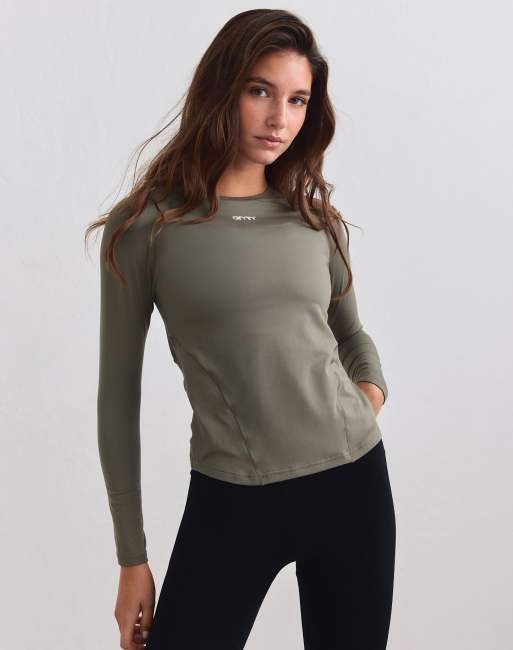 Aim'n - Ivy - Top a maniche lunghe basic morbido color edera