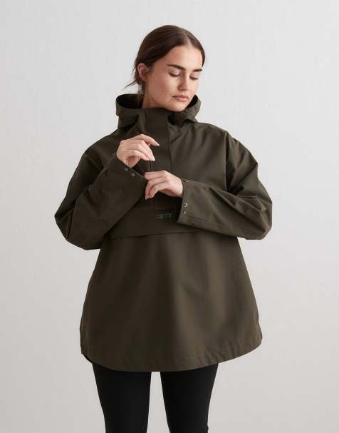 Aim'n Khaki waterproof oversized anorak in green - view 1