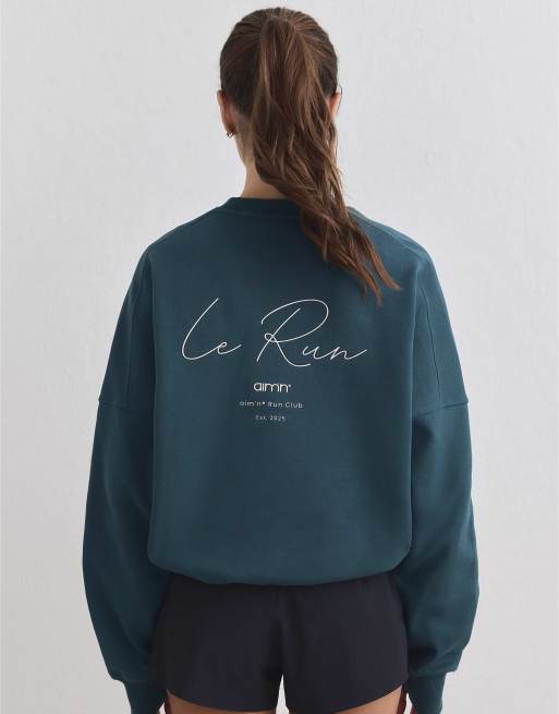 Aim'n Lagoon le run running sweatshirt in lagoon, 2 of 4