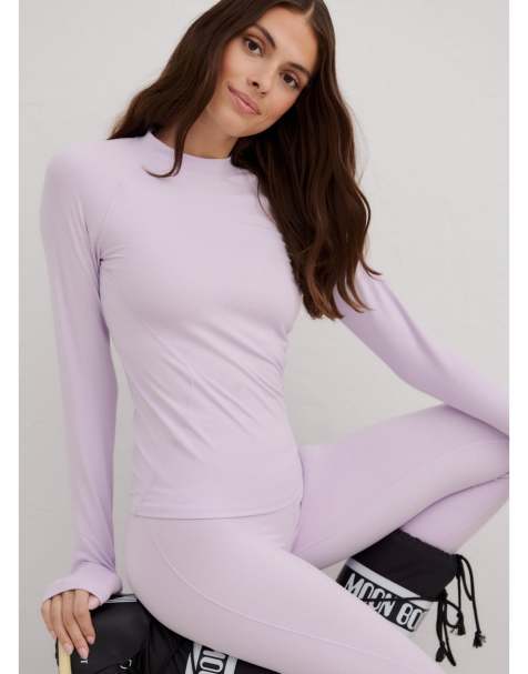 Aim'n – Langärmliges Baselayer-Oberteil in blassem Lavendel - view 1
