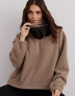 Aim'n - Langärmliges Oberteil aus Polar-Fleece in Espresso-Brown