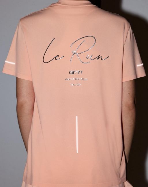 Aim'n - Le Run - Ferskenfarvet sømløs løbe-T-shirt, 4 af 4