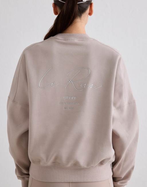 Aim'n – Le Run – Lauf-Sweatshirt in dunklem Lehmbeige, 3 von 4