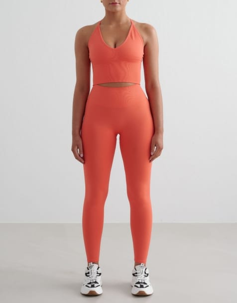 Aim'n - Leggings modellanti senza cuciture color mandarino - view 1