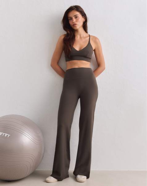 Aim'n - leggings Tall de pernera recta Sense en verde oscuro - view 1