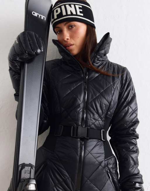 Aim'n luxe ski-overall in zwart, 3 van 4