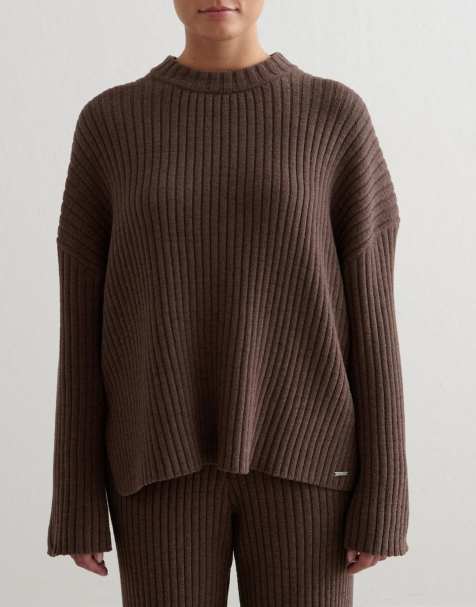 Aim'n Macchiato rib knit sweater in macchiato - view 1