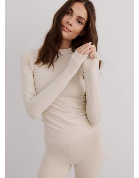 Aim'n - Maglia baselayer a maniche lunghe color cafe au lait - view 1