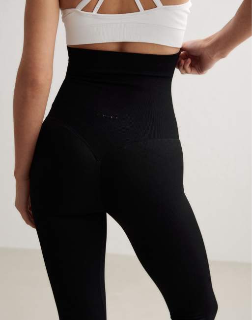 Aim'n - Mallas negras sin costuras con diseño moldeador en la zona abdominal, 3 de 4