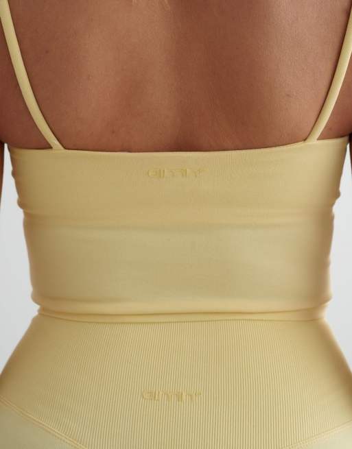 Aim'n – Mellow – Formendes, nahtloses Sport-Trägertop in Hellgelb, 4 von 4