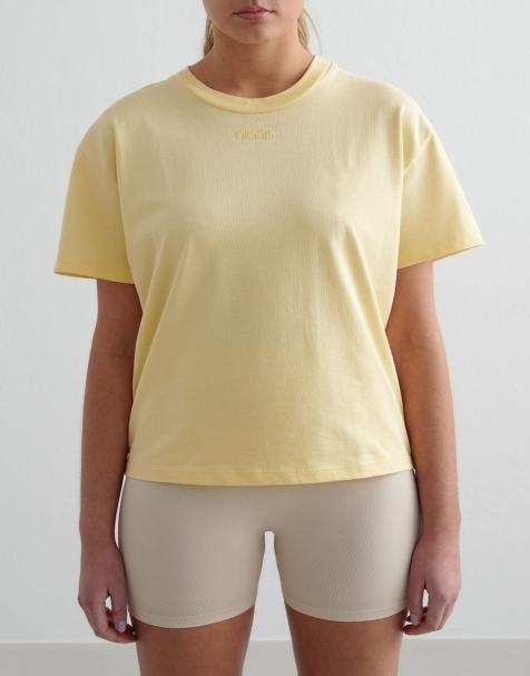 Aim'n - Mellow - T-shirt coupe carrée - Jaune clair - view 1
