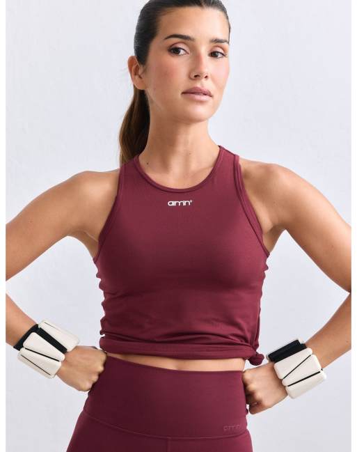Aim'n Merlot blød basic singlet i merlot, 3 af 4
