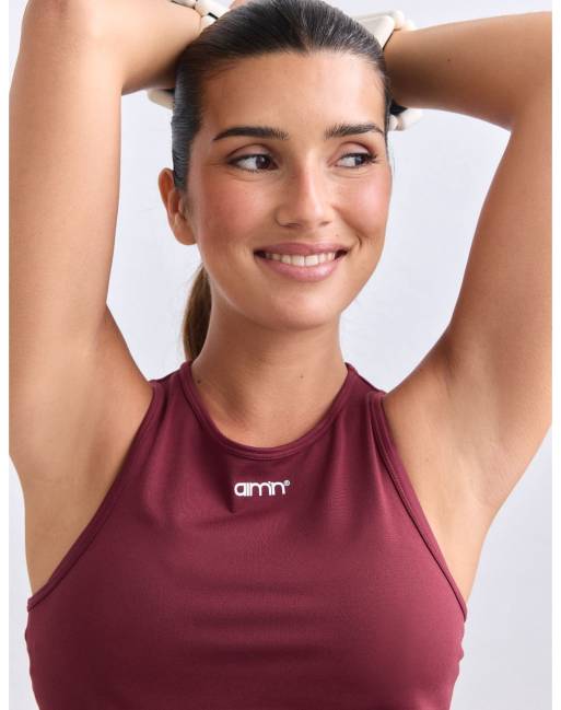 Aim'n Merlot blød basic singlet i merlot, 4 af 4