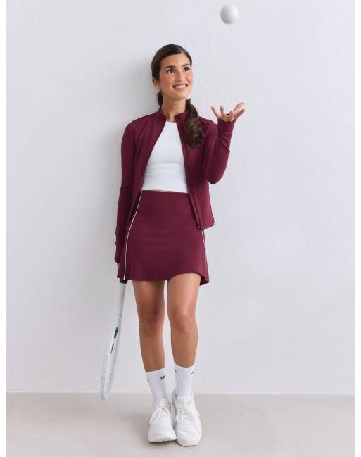 Aim'n Merlot sense zip jacket in merlot, 3 of 4