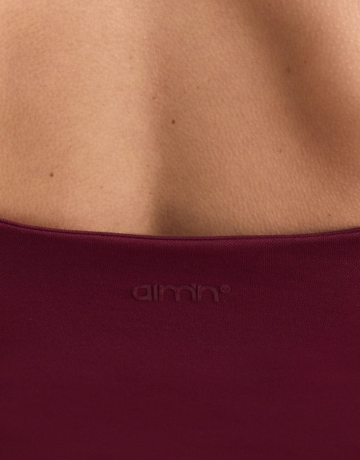 Aim'n Merlot shape naadloze singlet met bandjes in merlot, 4 van 4