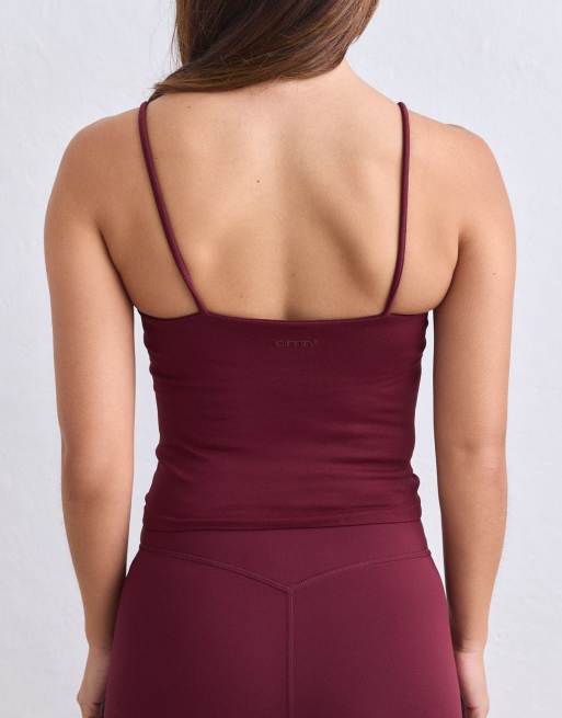 Aim'n Merlot shape seamless strap singlet in merlot, 3 of 4