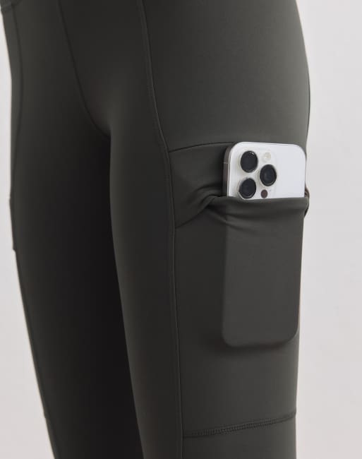 Aim'n mørkegrønne tights med varmende lomme i mørkegrøn, 4 af 4