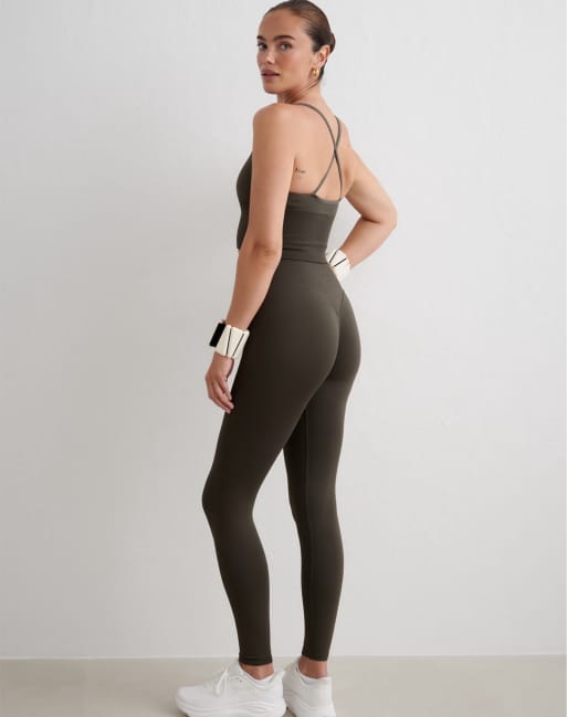 Aim'n naadloze tall legging met shaping in donker ivy, 2 van 4