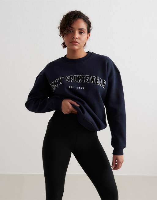 Aim'n Navy varsity sweatshirt in blue