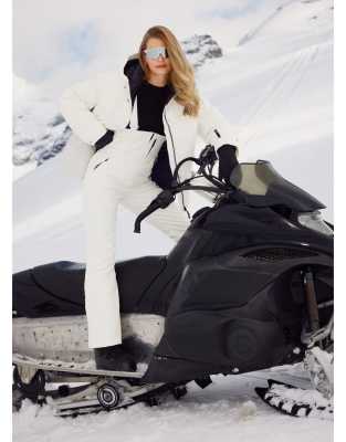 Aim'n - Off White Vermont - Wattierte Latzhose in Wollweiß