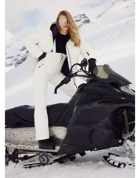 Aim'n – Off White Vermont – Wattierte Latzhose in Wollweiß - view 1