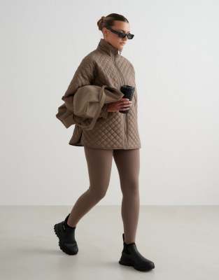 Aim'n - Oversize-Steppjacke in Nougat-Brown
