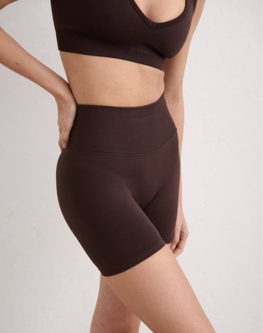 Aim'n - Pantalones muy cortos marrón chocolate moldeadores sin costuras, 4 de 4