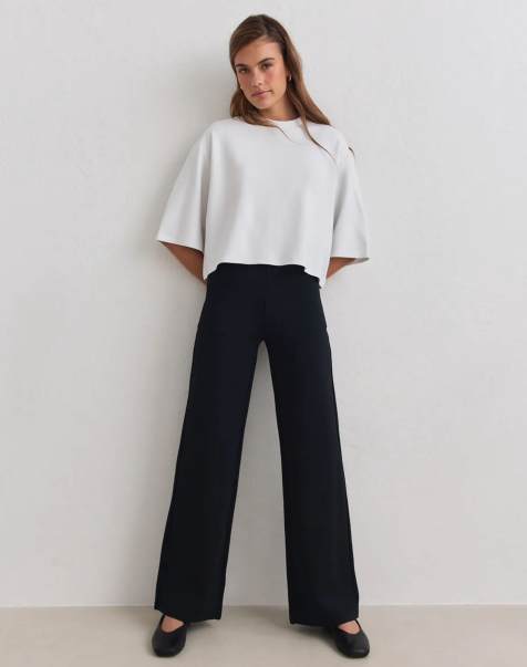 Aim'n - pantalones negros de corte largo - view 1