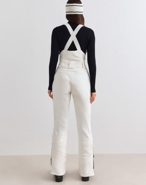 Aim'n pantaloni salopette termici elasticizzati bianco sporco, 2 di 4