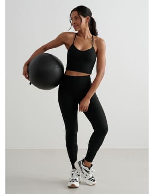 Thumbnail - Aim'n - Performance - Gerippte Leggings in Schwarz